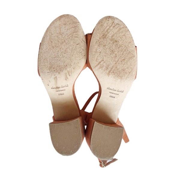 Charles David Suede Creamsicle Chunky Heels - Picture 5 of 6